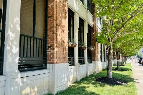 Fifth Street Terrace Porches view from Sidewalk